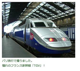 パリ旅行で撮りました。憧れのフランス新幹線「TGV」！